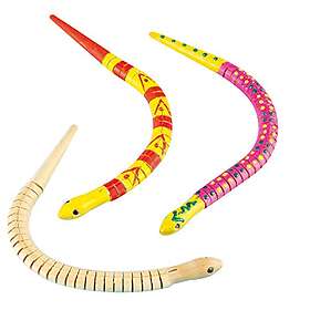 Baker Ross Wooden Sneaky Snakes (Pack of 3), Perfect for Children to Decorate and Personalise, Ideal for Home Crafting, Craft Group Activiti