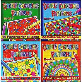 For WF Graham Set of 4 Doodle Colouring Pattern Books Relaxing Anti-Stress Books