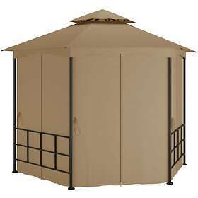 Be Basic Pavilion with side walls 3.1x2.7m grey-brown Taupe