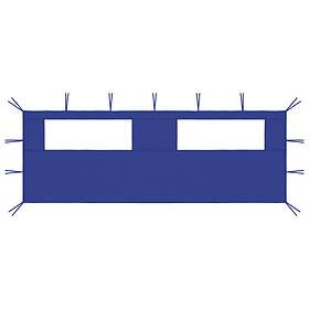 Be Basic Sidevegg til paviljong med vinduer 6x2 m blå Blå