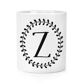 Coloring Book Letter Z Floral Wreath Alphabet Makeup Brush Pencil Pot Flowers