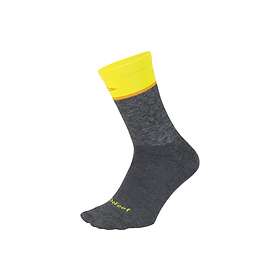 DeFeet Wooleator Comp 6"' Socks Gravel Grey/Neon Yellow, Str. S