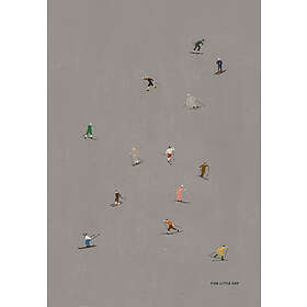 Fine Little Day Skiers poster 50x70 cm Grå