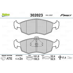 Valeo Bromsbeläggssats, skivbroms 302023