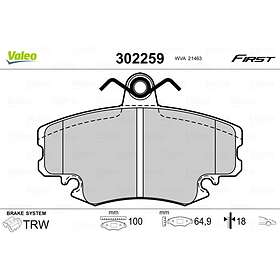 Valeo Bromsbeläggssats, skivbroms 302259
