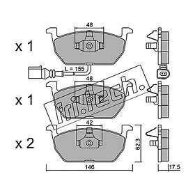 Bromsbeläggssats, skivbroms fri.tech. 1052.0
