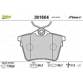 Valeo Bromsbeläggssats, skivbroms 301664