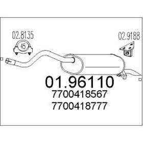 MTS Bakre ljuddämpare 01,96110