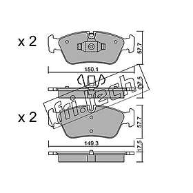 Bromsbeläggssats, skivbroms fri.tech. 656,0