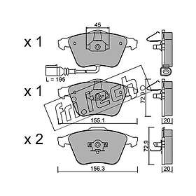 Bromsbeläggssats, skivbroms fri.tech. 565,2