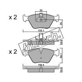 Bromsbeläggssats, skivbroms fri.tech. 216,0
