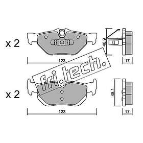 Bromsbeläggssats, skivbroms fri.tech. 658,0