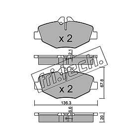 Bromsbeläggssats, skivbroms fri.tech. 578,0