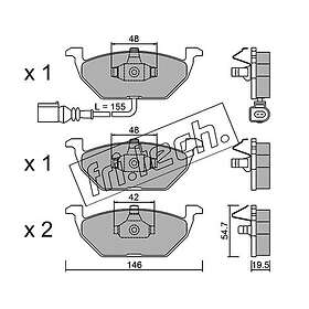 Bromsbeläggssats, skivbroms fri.tech. 220,2