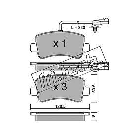 Bromsbeläggssats, skivbroms fri.tech. 916,0