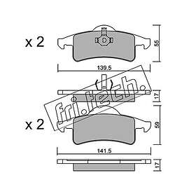 Bromsbeläggssats, skivbroms fri.tech. 542,0