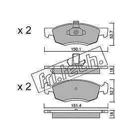 Bromsbeläggssats, skivbroms fri.tech. 818,0