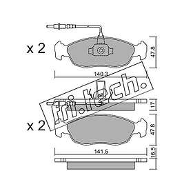 Bromsbeläggssats, skivbroms fri.tech. 159,0