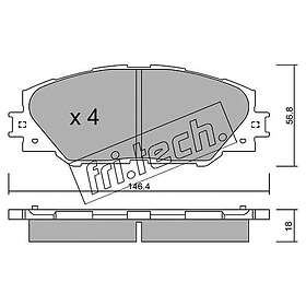Bromsbeläggssats, skivbroms fri.tech. 764,0