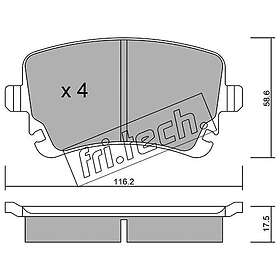 Bromsbeläggssats, skivbroms fri.tech. 570,2