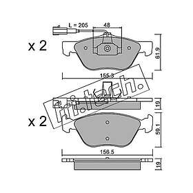 Bromsbeläggssats, skivbroms fri.tech. 085,0