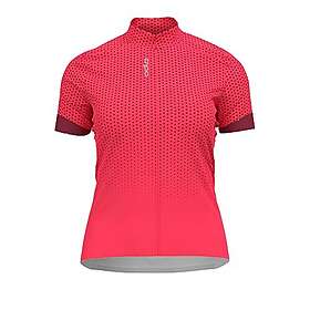 Odlo Dam essentiellt tryck hel dragkedja maillot de cyclisme skjorta, paradis ro