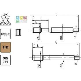 TAP FANAR UNC 1/4-20 DIN-371B (2B) HSSE TIN 800X
