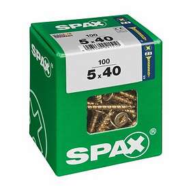 SPAX Låda med skruvar Yellox Trä Platt huvud 100 Delar (5 x 40 mm)