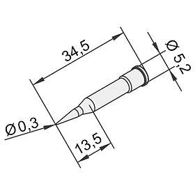 ERSA ERSADUR 142PDLF03L allongé, pointe crayon 0,3 mm pour station de soudage i-Tool TRACE & i-Tool MK2 / i-CON Trace IoT et stations de soudage i-Con de la série MK2 – avec revêtement breveté