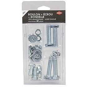 Cogex 85213 Bult med mutter/bricka, grå, set med 48 stycken