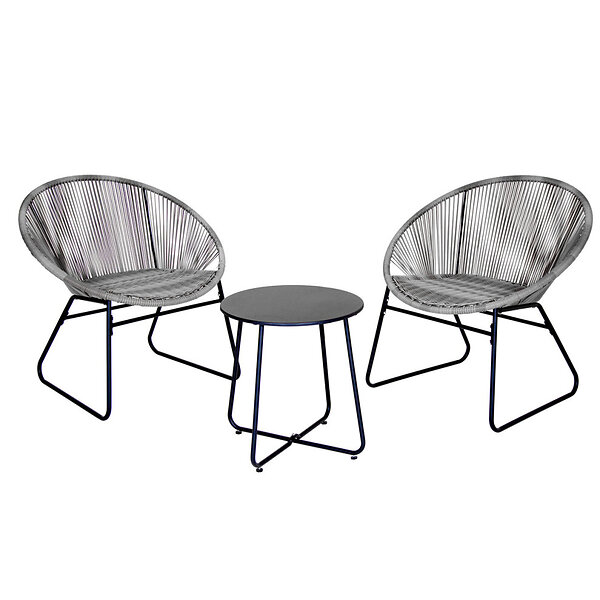 Charles Bentley Zanzibar Tea for Two Bistro Set Grey ...