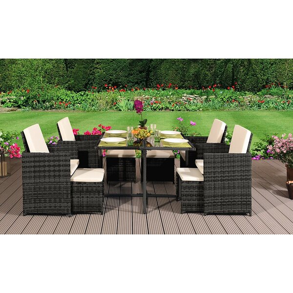 LIVING Comfy (Dark Grey, Without Cover) 9PC Rattan O ...