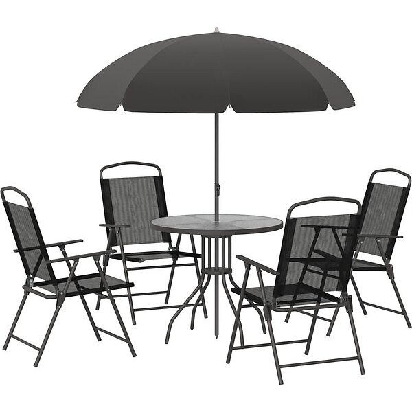 Outsunny 6PC Garden Dining Set Outdoor Furniture Fol ...