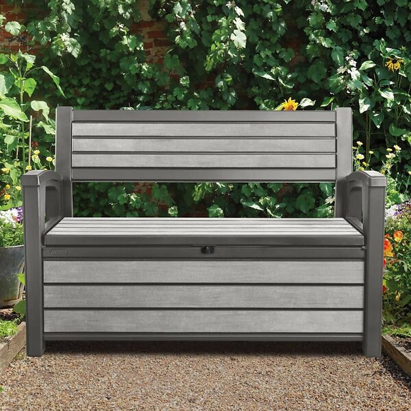 Keter 2-Seater Garden Bench with Storage Box 227l Gr ...