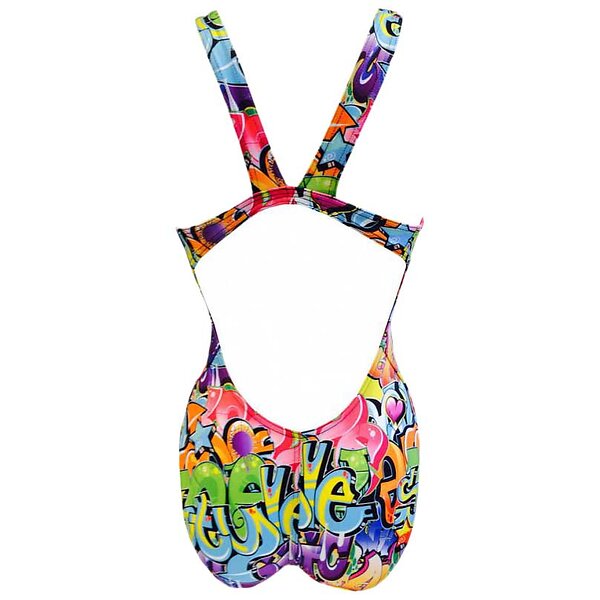 Costume Intero Turbo Geo Abstract – Donna, Spalline Sottili, Tessuto Anti-Cloro E UV, Taglia M