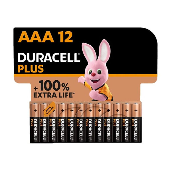 Duracell PLUS POWER 100 ALKALINE BATTERY AAA LR03 12 ...