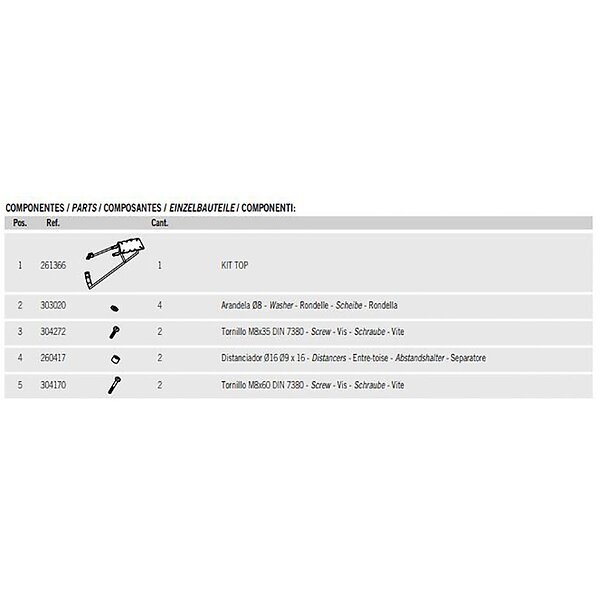 Shad Top Master Rear Fitting Keeway Rkv 125/150/200s/200s Factory ...