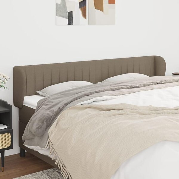 vidaXL Sänggavel med kanter taupe 163x23x78/88 cm tyg 3117392, Från 886 kr