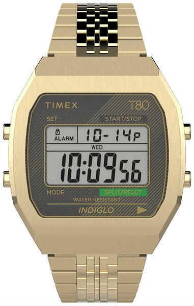 Timex TW2V74300 T80 Digital Display Gold-Tone Stainl ...