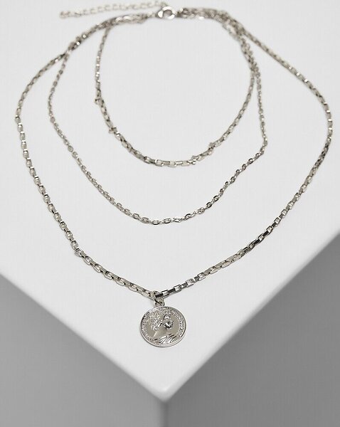 Collana Unisex Urban Classics Ocean Layering - Tre File Con Amuleti Rotondi E Onda - Metallo E ABS