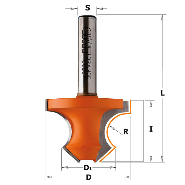 CMT Fräs S=8 mm; D=36 mm; R=8 mm - Hitta bästa pris på Prisjakt