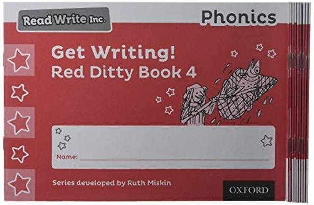 Read Write Inc. Phonics: Get Writing! Red Ditty Book 4 Pack of 10 ...