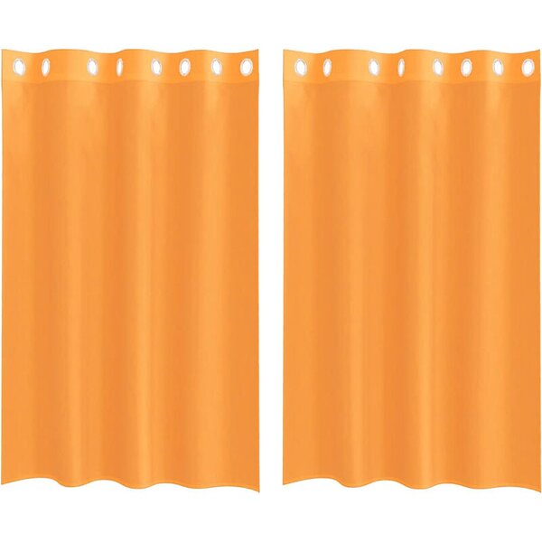 Rideaux Courts Imprimés XTMYI 114 Cm - Motif Fleurs Aquarelle (terre Cuite Et Bleu) - Lot De 2 Panneaux Avec œillets - Pour Cuisine, Chambre