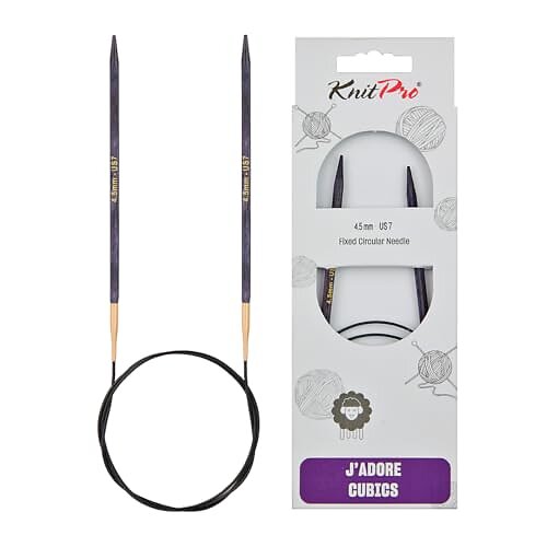 KnitPro J'Adore Cubics Knit Pins - Aiguilles à tricoter circulaires fixes - 80 cm x 4,50 mm