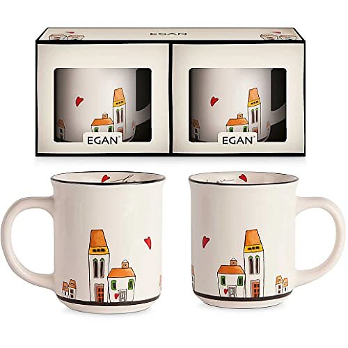 Egan 120012 Tazza Natalizia Con Renna – Porcellana, 380 Ml, Microwavabile E Lavastoviglie