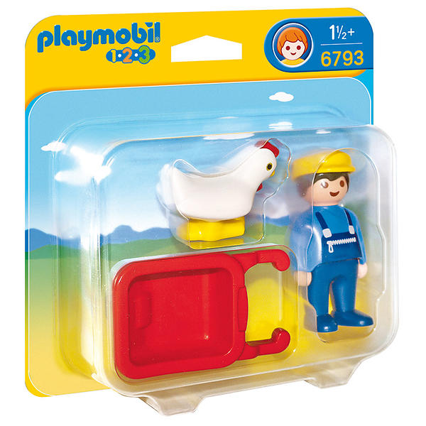 Playmobil 1.2.3 6793 Farmer with Wheelbarrow