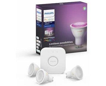 Philips Hue White and Color Ambiance BT Starter Kit GU10 5,7W 3-pack (Dimbar)