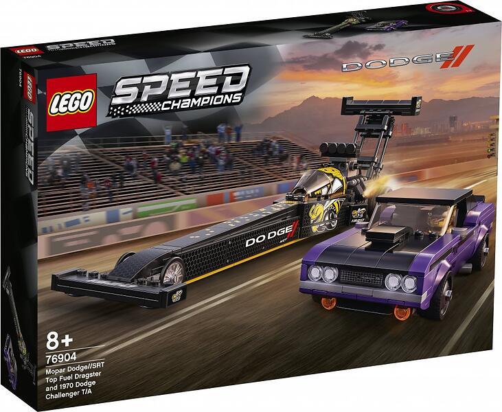 LEGO Speed Champions 76904 Mopar Dodge STR TopFuel Dragster &1970 DodgeChalleng