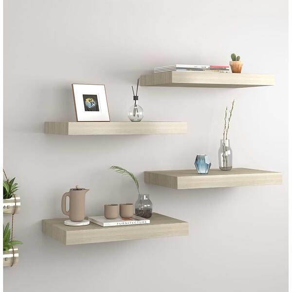 vidaXL Floating Wall Shelves 4 pcs Oak 40x23x3.8 cm MDF