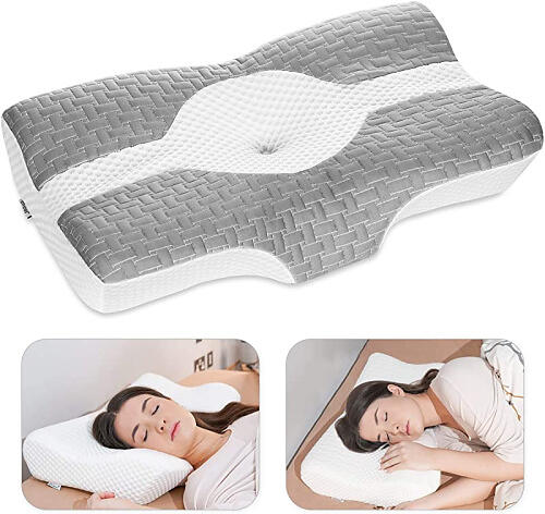 Elviros Cervical Contour Memory Foam Pillow for Neck ...